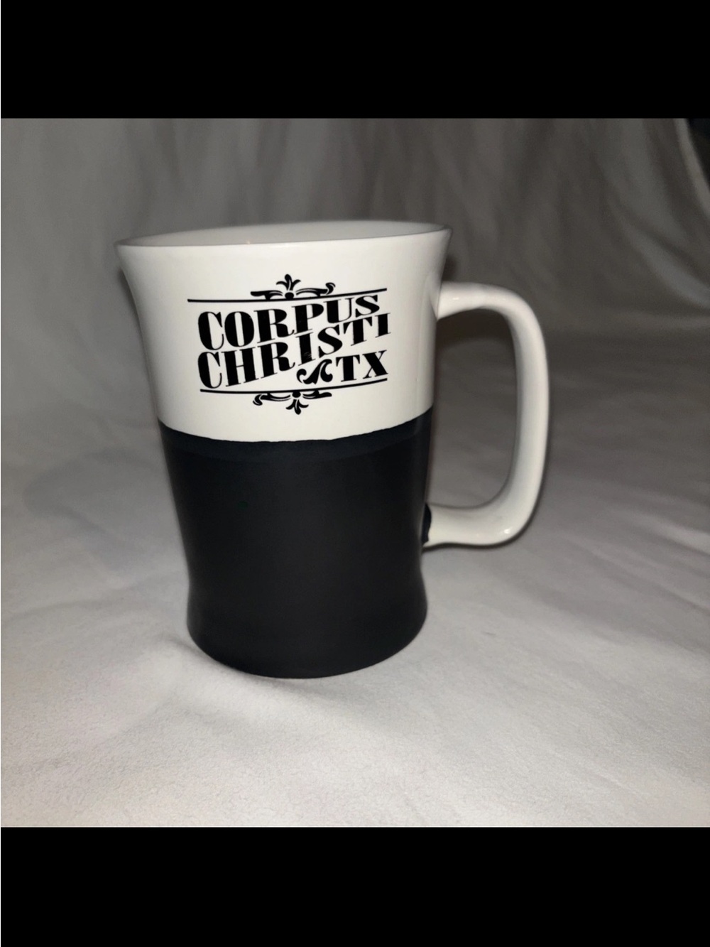 Corpus Christi CTX Two-Tone Ceramic Mug - Black and White